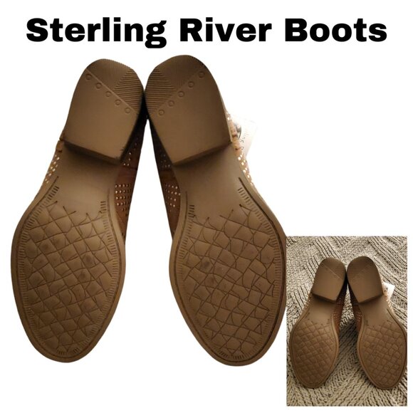 Sterling River Studded Leather Ankle Boots - Size 9, Brand New - Picture 4 of 6